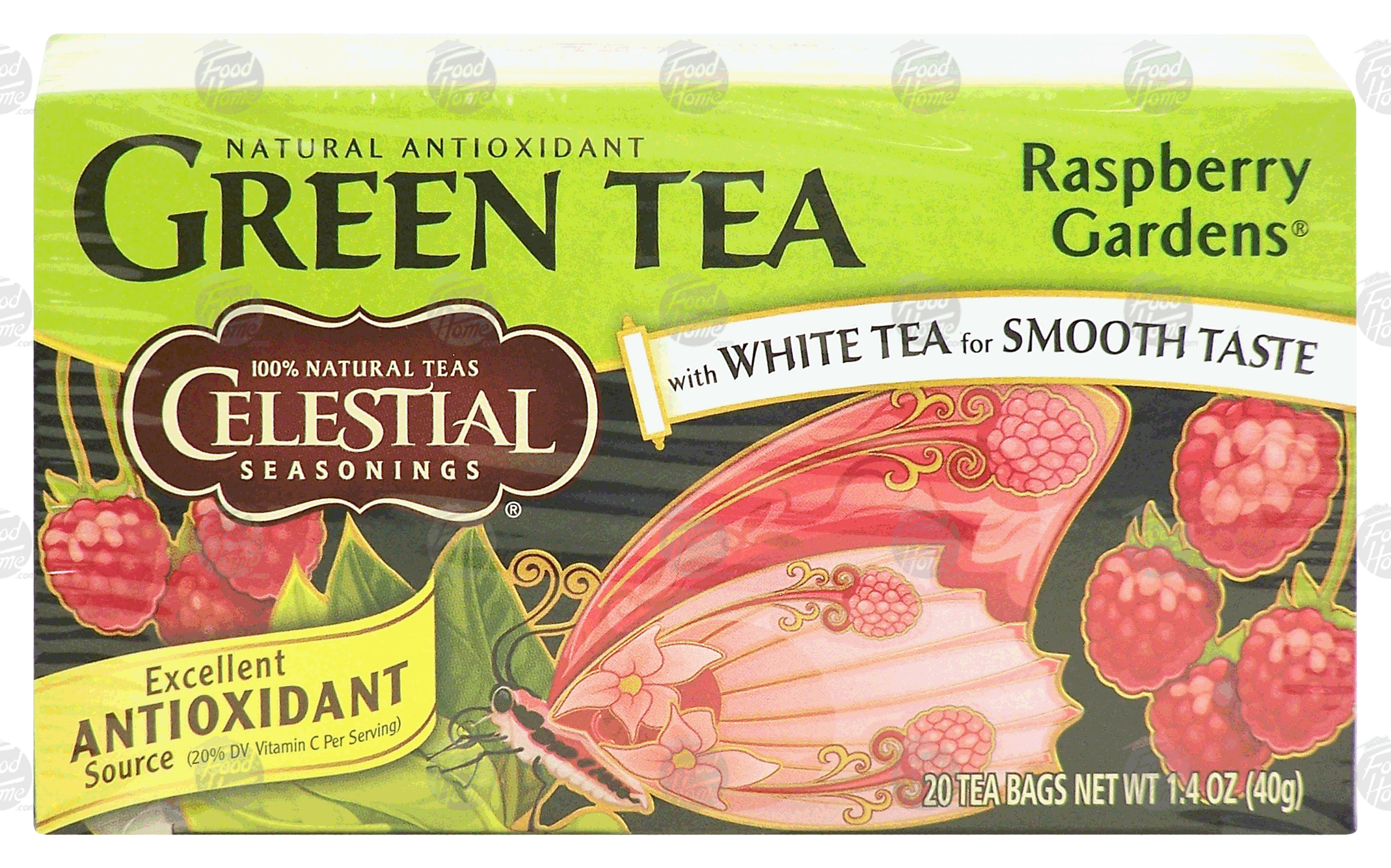 Celestial Seasonings&nbsp;Green Tea&nbsp;Raspberry Gardens 20 Ct Full-Size Picture